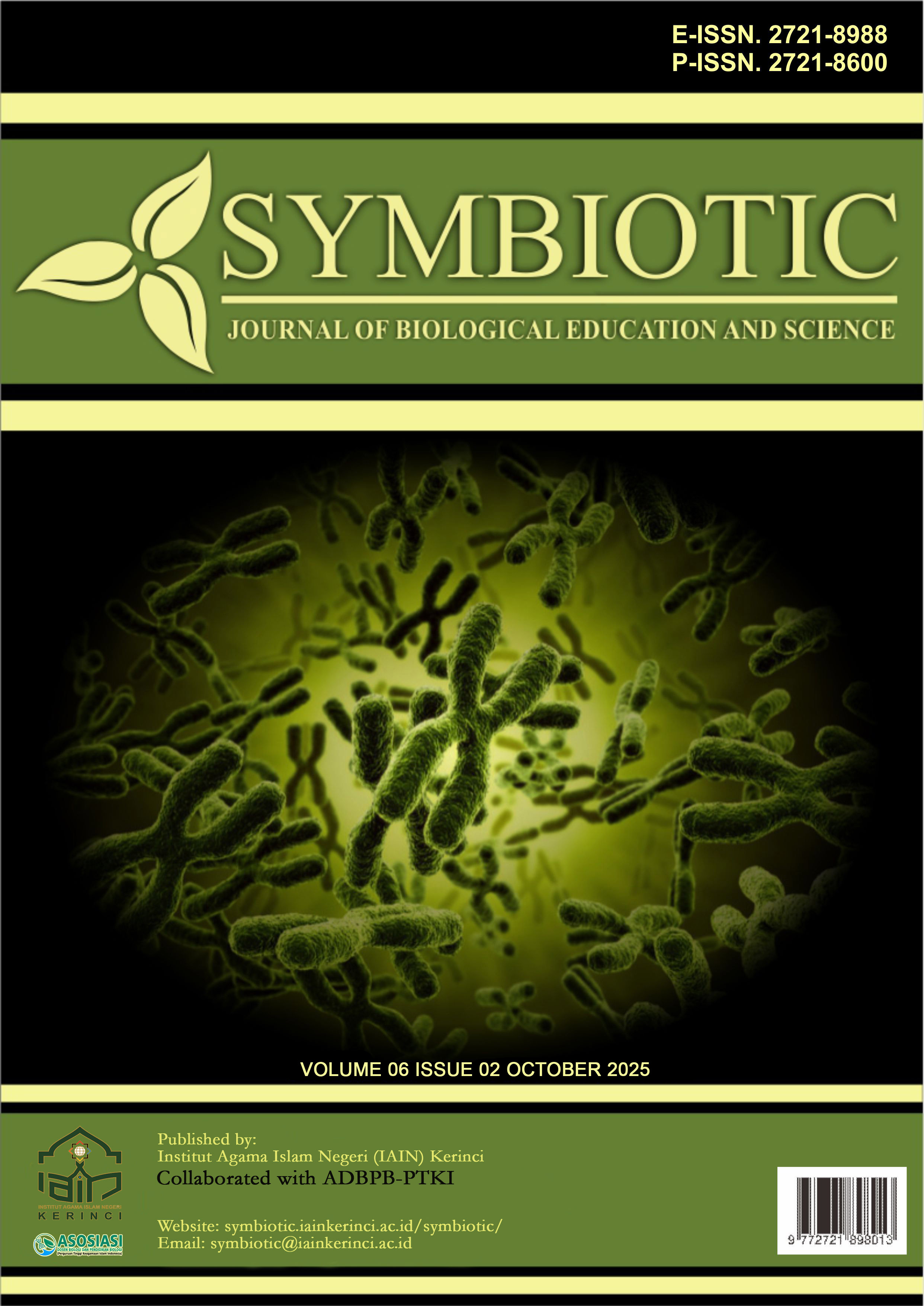 					View Vol. 6 No. 2 (2025): Symbiotic: Journal of Biological Education and Science Vol. 6 No. 2 Oktober 2025
				